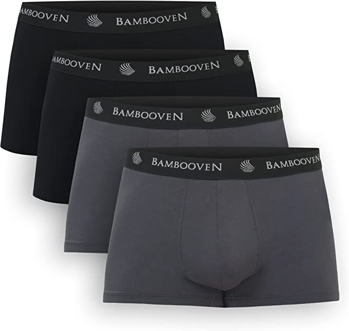 Bambooven Breathable Trunks with Pouch – Sweat-Wicking Underwear, Anti-Chafing, Built-in Pouch Support, Soft Trunks (4 Pack) - Bambooven