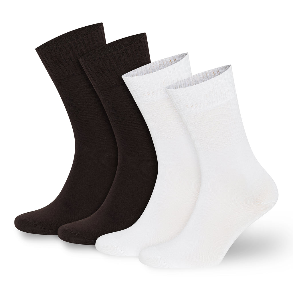 BAMBOOVEN Mens & Womens Rayon Made From Bamboo Diabetic 4 Pairs Crew Socks - Bambooven