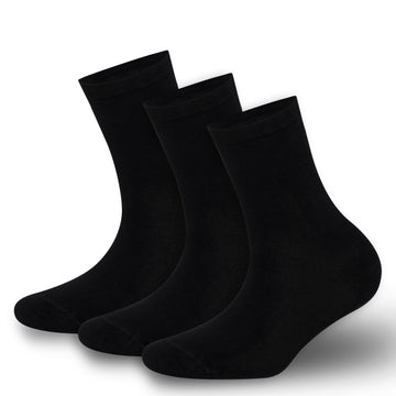 BAMBOOVEN Womens Rayon Made From Bamboo Dress Socks, Thin Soft Crew Socks 3 Pairs - Bambooven