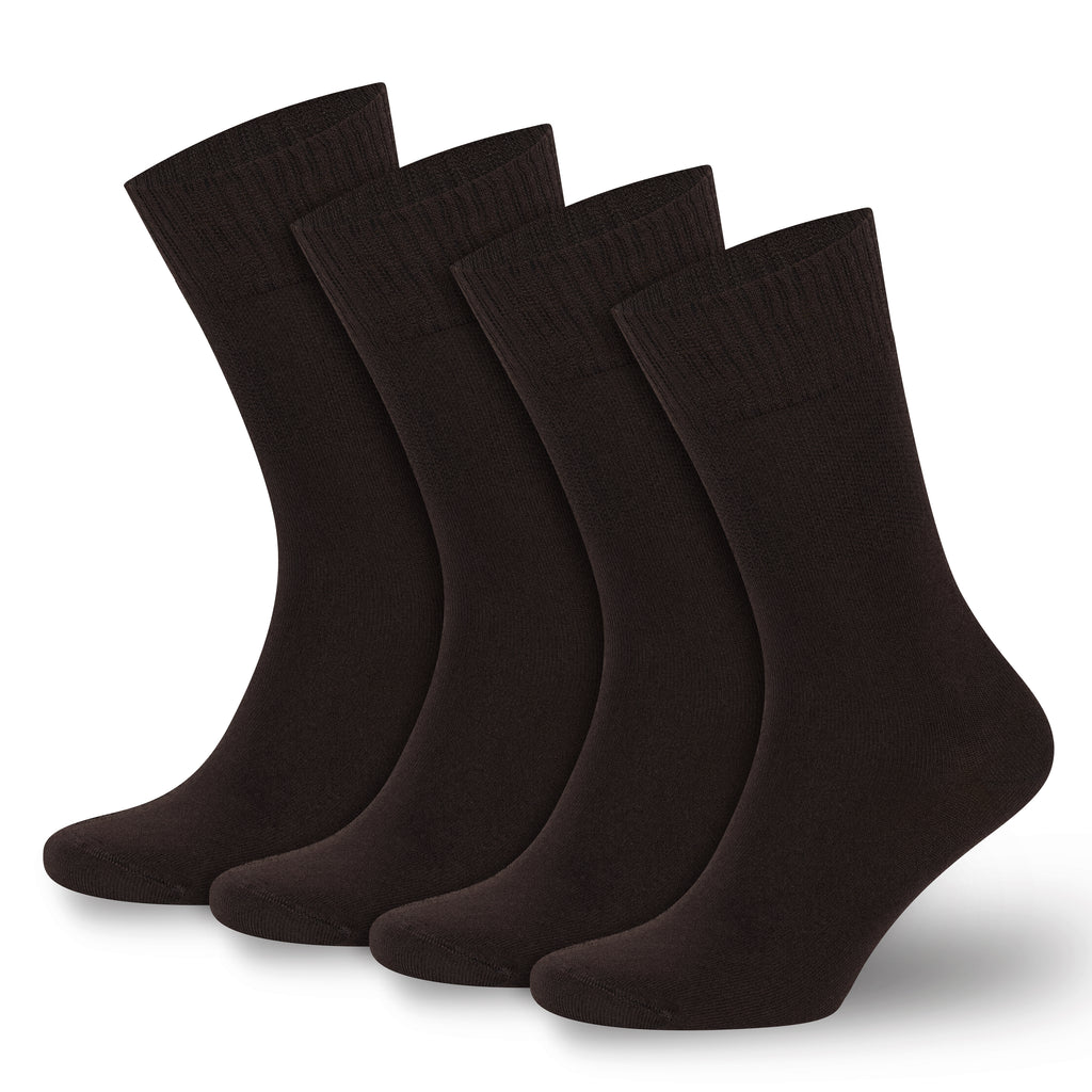 BAMBOOVEN Mens & Womens Rayon Made From Bamboo Diabetic 4 Pairs Crew Socks - Bambooven