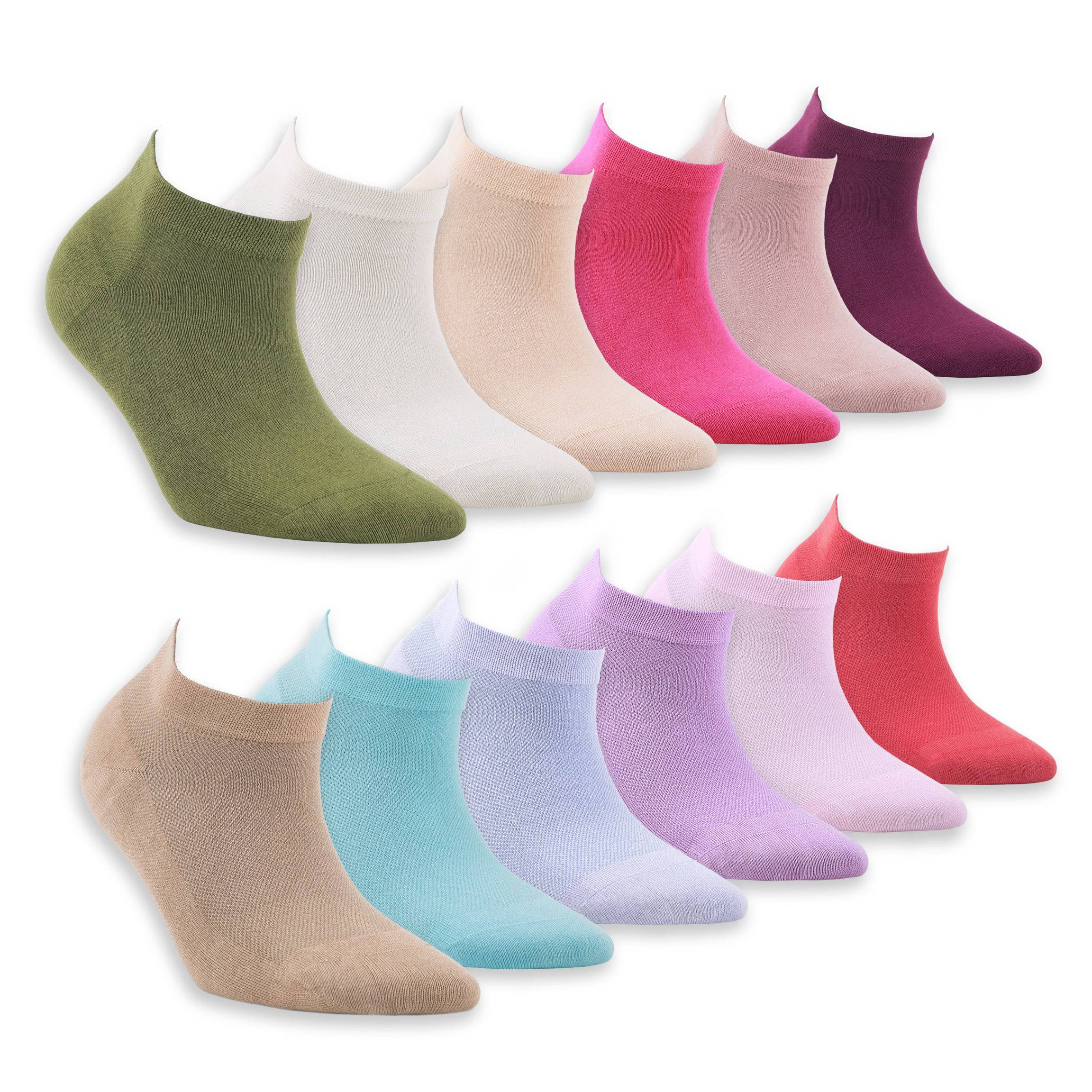 Bambooven Women’s Casual Ankle Socks – (12 Pack)-545 - Bambooven