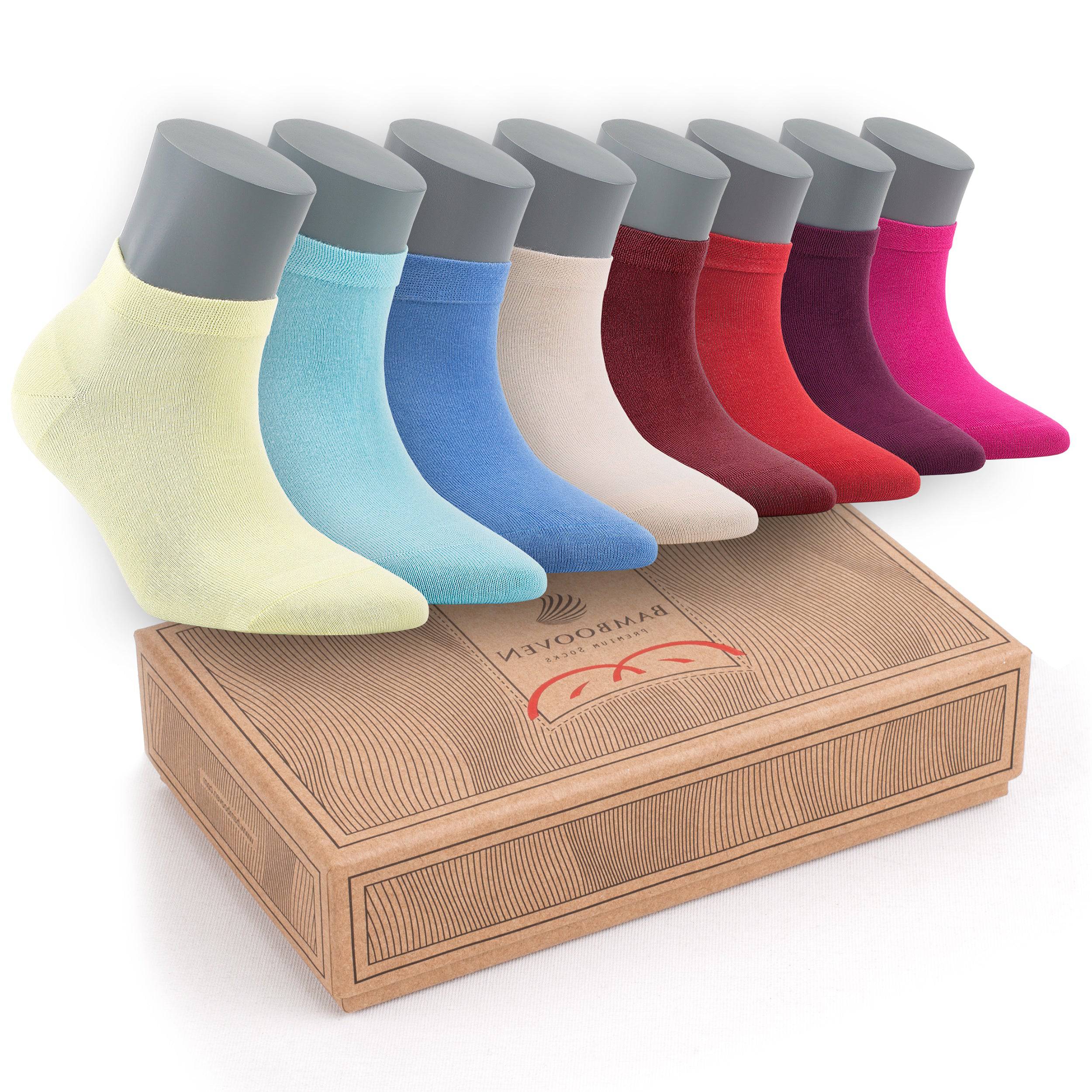 Bambooven Women’s Casual Ankle Socks – (8 Pack, Mixed Colors) 598