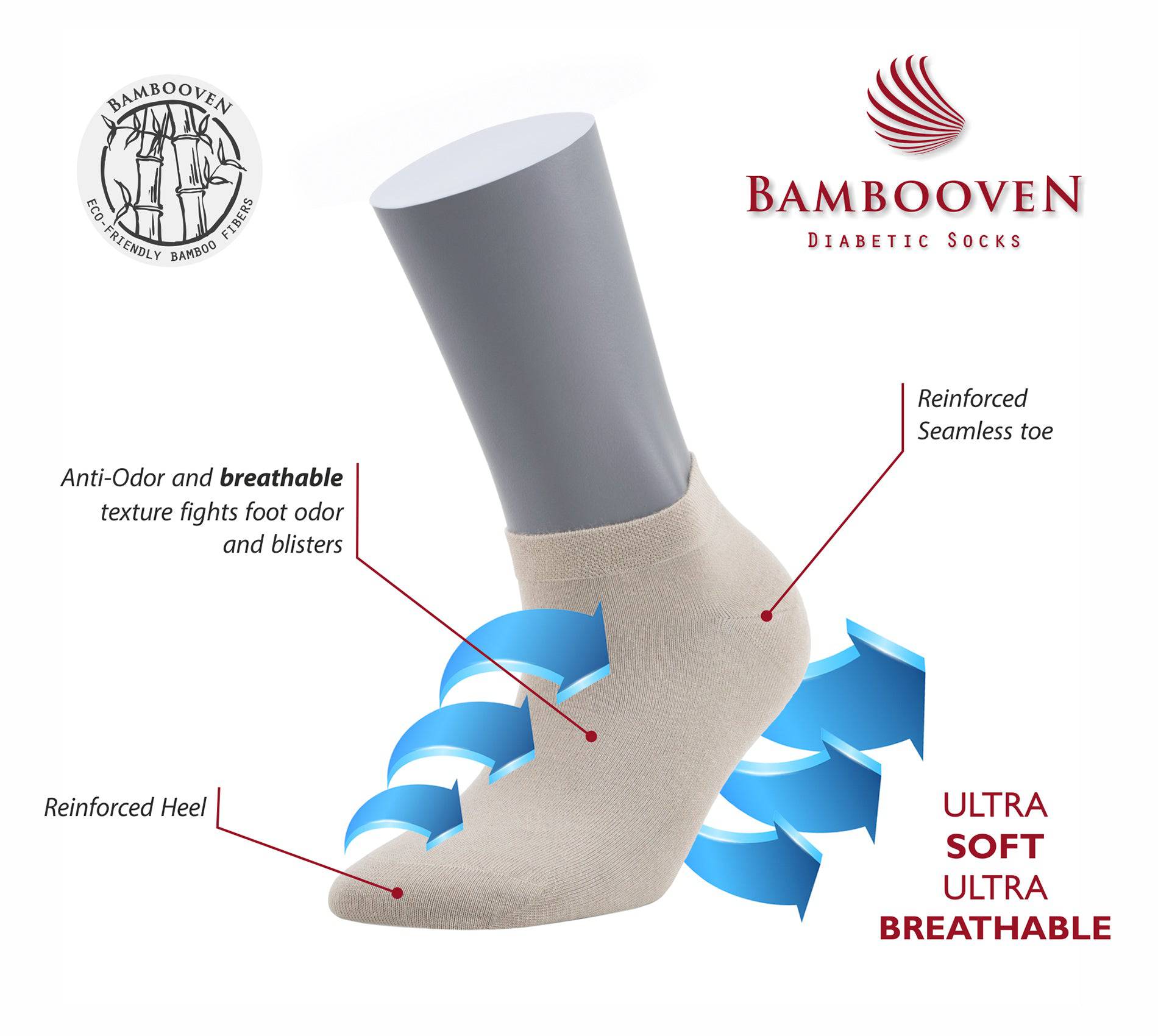 Bambooven Women’s Casual Ankle Socks – Soft & Breathable (8 Pack)