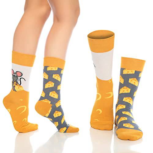 Bambooven Unisex Fun Dress Socks – Colorful Cotton Novelty (6 Pairs) - Bambooven