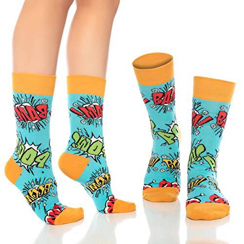 Bambooven Unisex Fun Dress Socks – Colorful Cotton Novelty (6 Pairs) - Bambooven